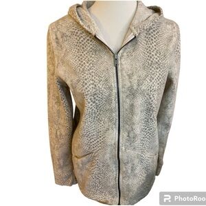 Calvin Klein Animal Print Fleece Jacket Hoodie